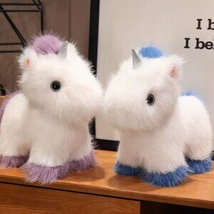 2 pic 27cm Unicorn Theme Soft Stuffed Plush Toys Cute Rainbow Horse Plushie